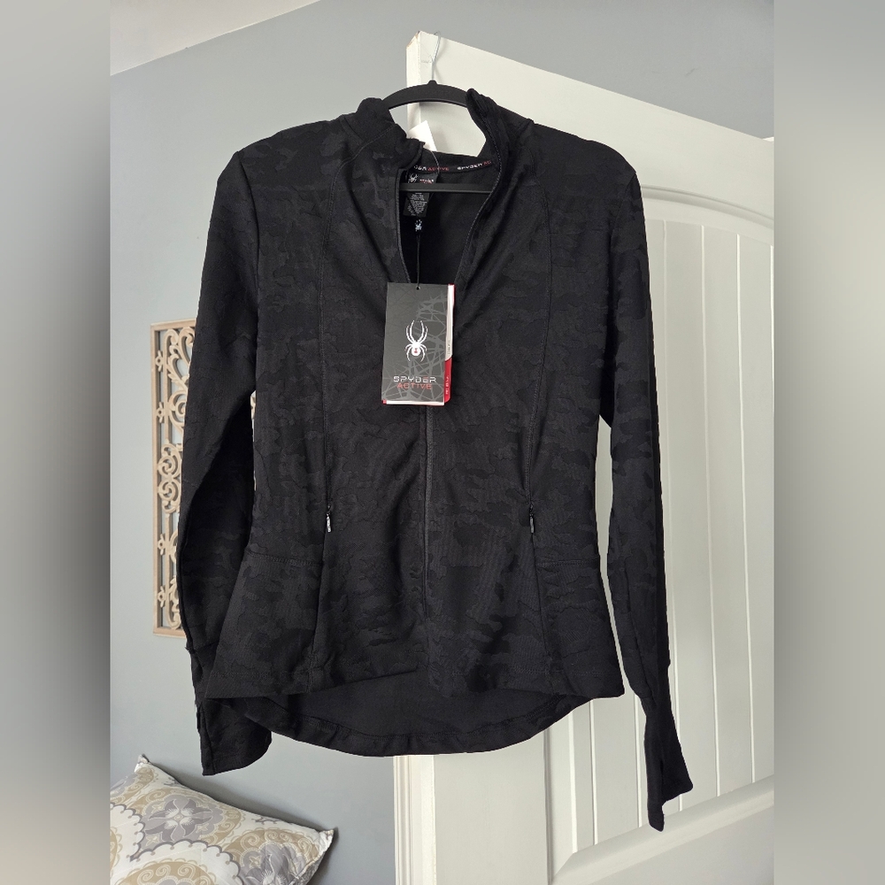 Spyder Women's Camouflage Black Athletic Zip Up